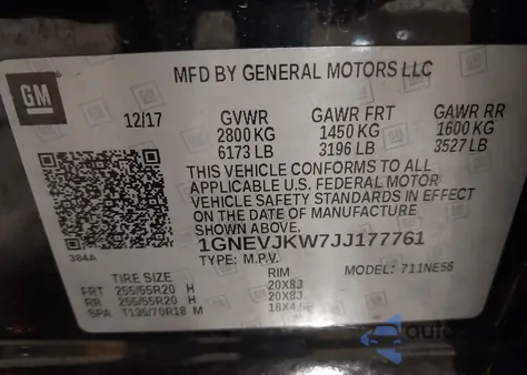 2018 Chevrolet Traverse Premier z USA, uszkodzony, nr VIN 1GNEVJKW7JJ177761